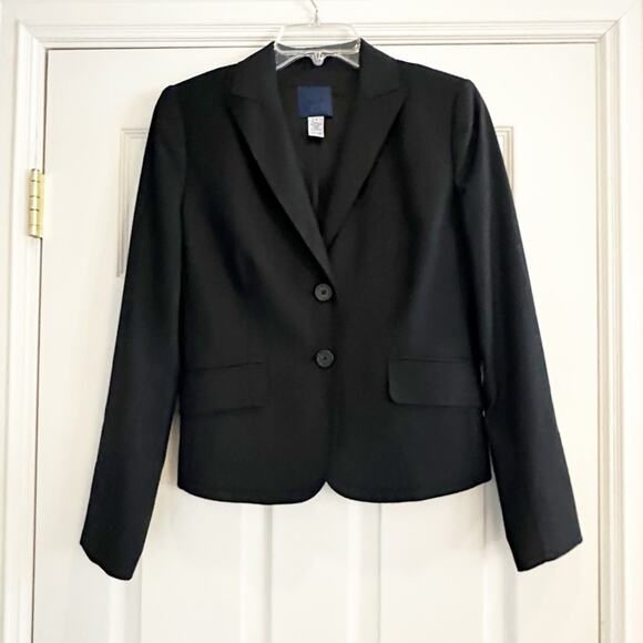J Crew 100% Wool Solid Navy Blue Blazer Classic Retro Blue Label Size 4 Preppy - Picture 5 of 14